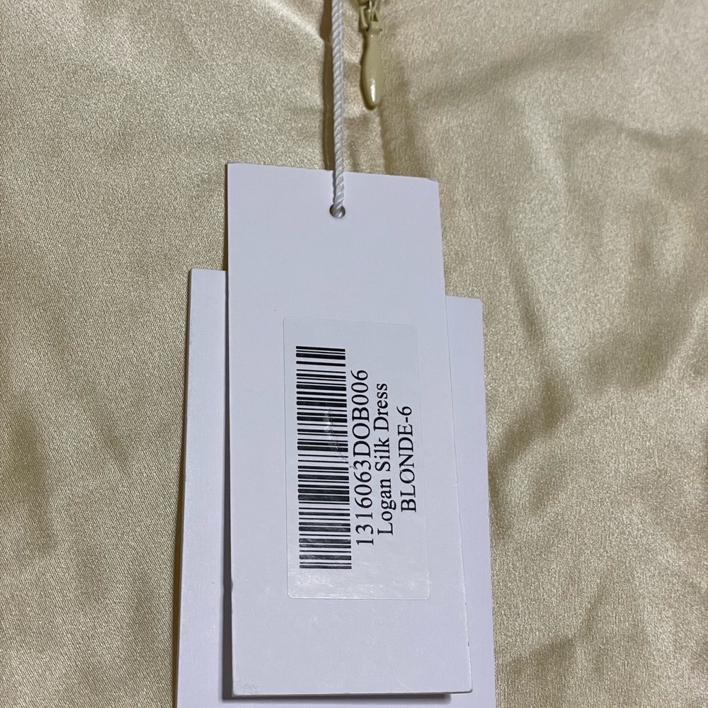 Reformation Logan Silk Dress in Blonde - Picture 13 of 14